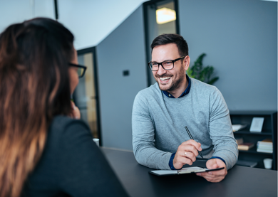Hiring manager interviewing candidate
