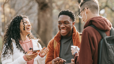 A group of friends laughing